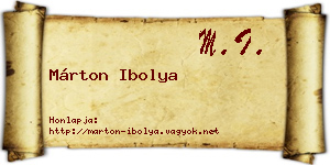 Márton Ibolya névjegykártya